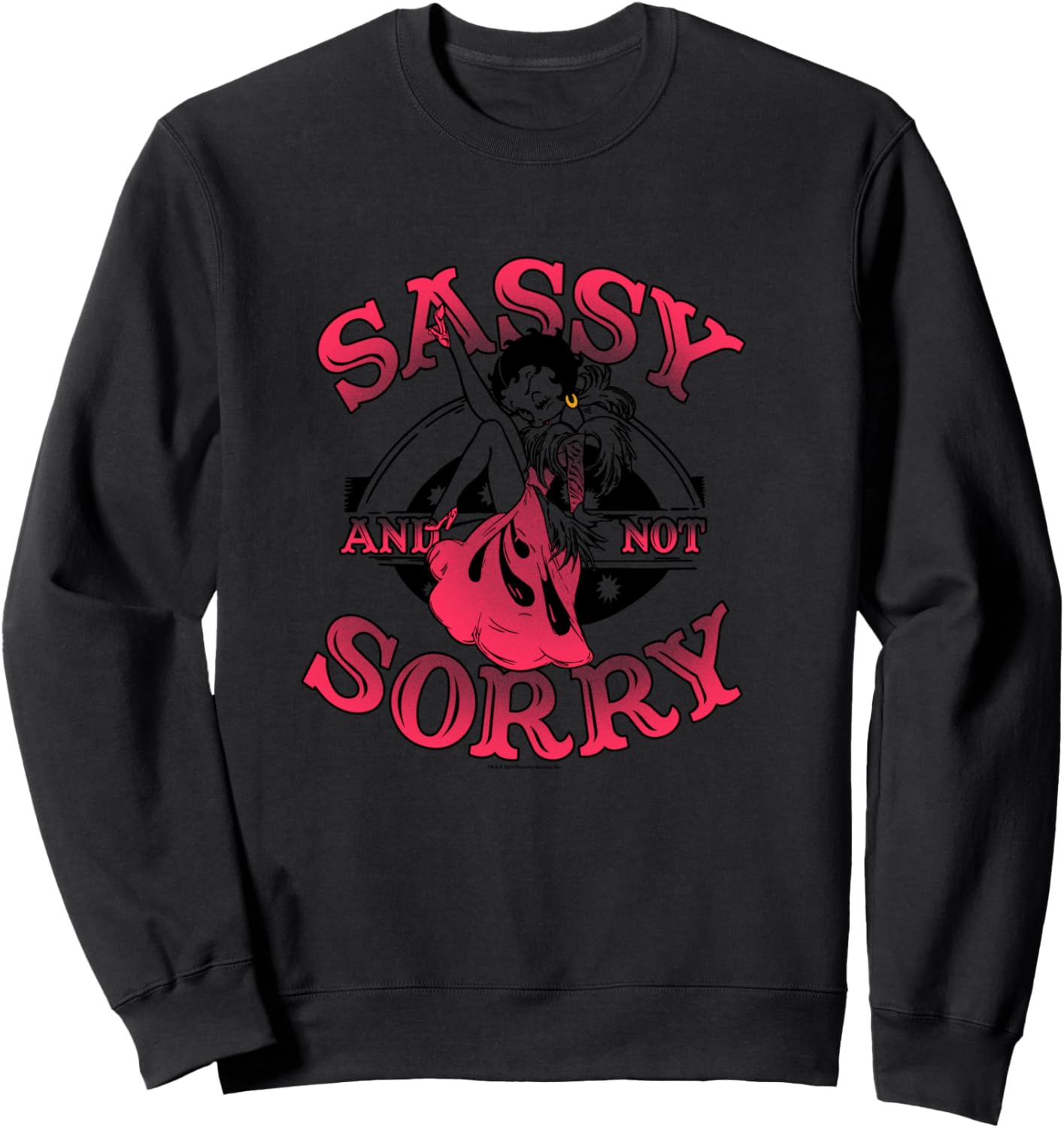 Betty Boop Sassy And Not Sorry Vintage Art Deco Portrait Sweatshirt - Sweatshirt | Black