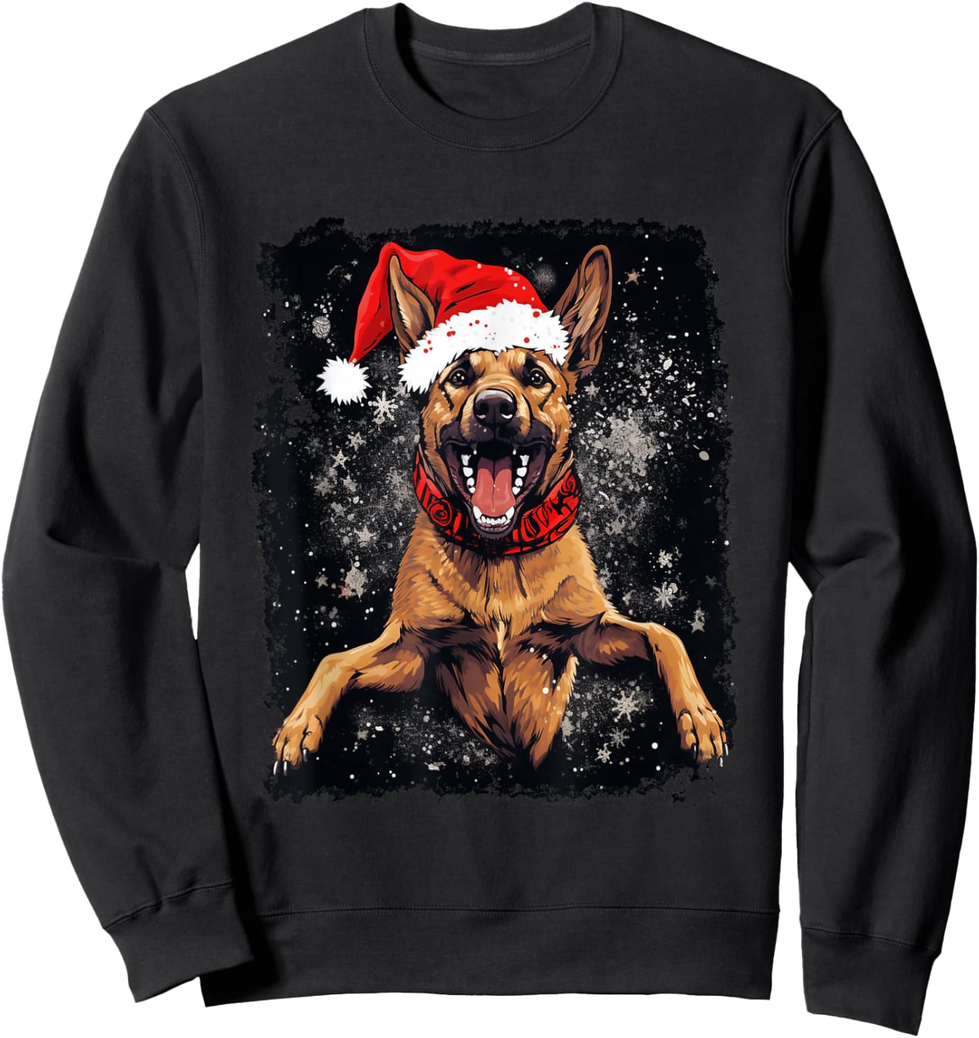 Christmas Dog Belgian Malinois Sweatshirt - Sweatshirt | Black