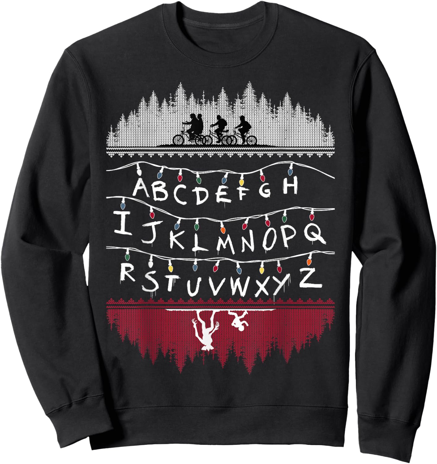 Netflix Stranger Things Alphabet Lights Sweatshirt - Sweatshirt | Black