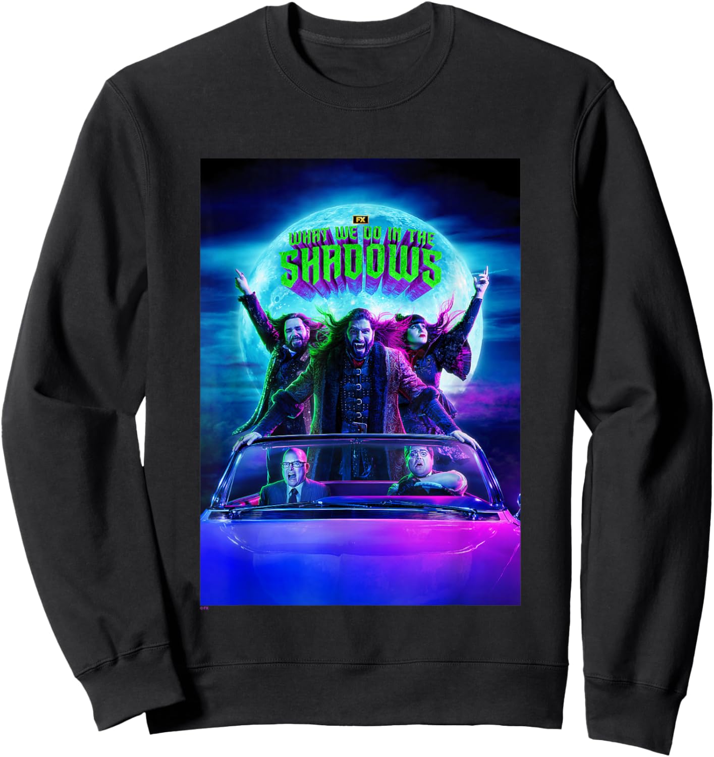 What We Do In The Shadows Iconic Group Shot Moon Poster Sweatshirt - Sweatshirt | Black