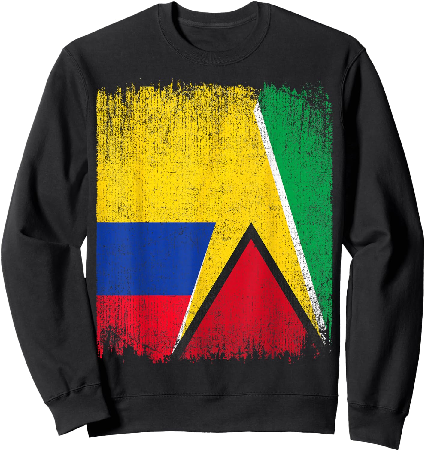 Half Colombia Guyana Flag Colombian Guyanese Pride Roots Sweatshirt - Sweatshirt | Black
