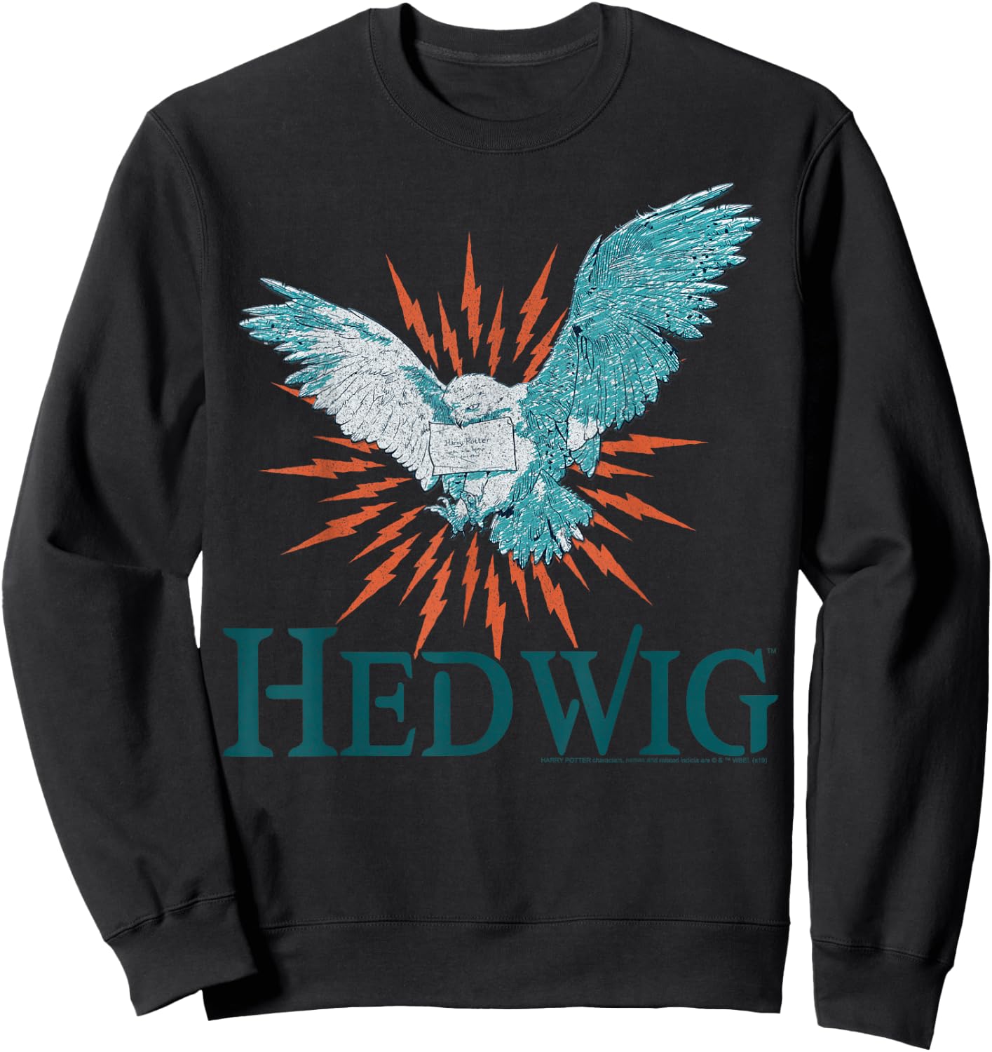 Harry Potter Official Hedwig Portrait - Men's Adult Black Short Sleeve Graphic Applique - Small Sweatshirt - Sweatshirt | Black