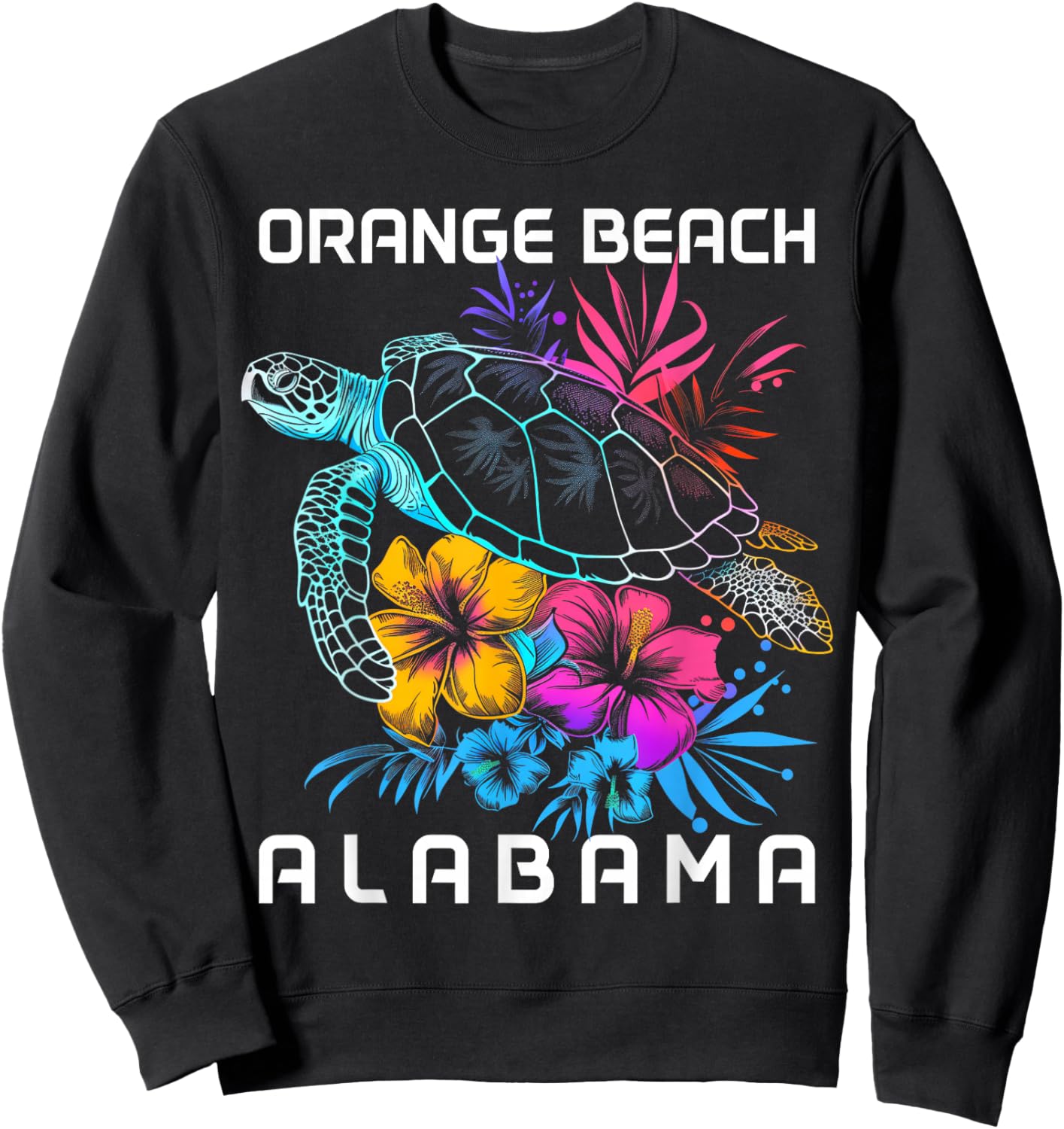 Orange Beach Alabama Sea Turtle Surf Surfer Sweatshirt - Sweatshirt | Black