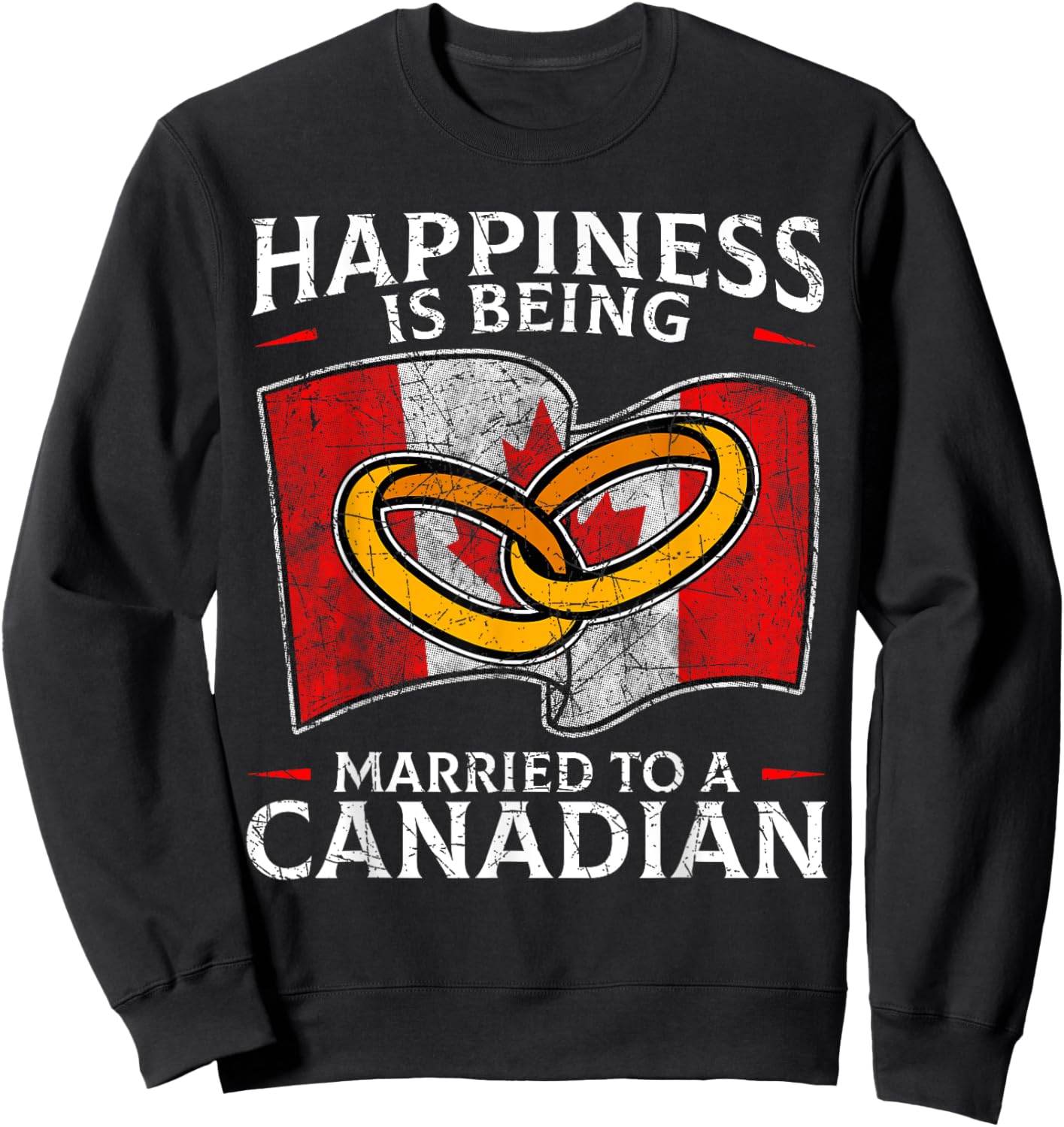 Canada Marriage Canadian Married Flag Wedded Culture Flag Sweatshirt - Sweatshirt | Black