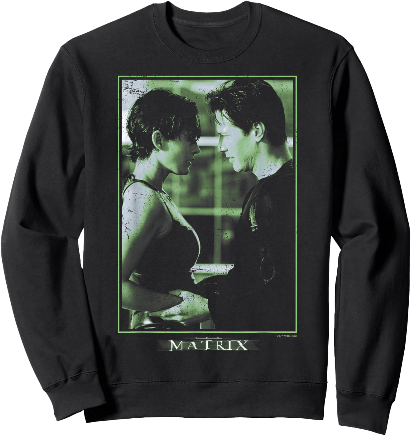 The Matrix Neo and Trinity Portrait Centered Sweatshirt - Sweatshirt | Black