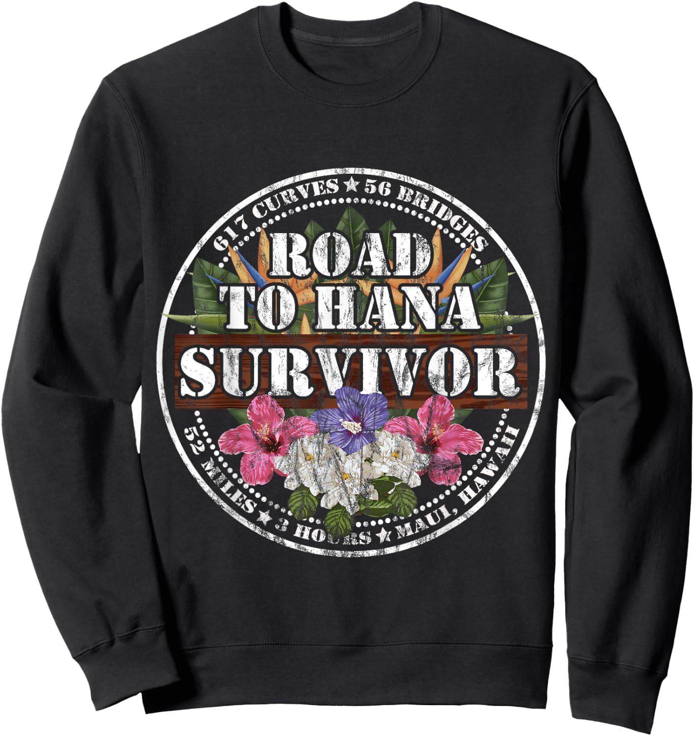 RJC Road to Hana Survivor Maui Hawaii Trip Adventure Sweatshirt - Sweatshirt | Black