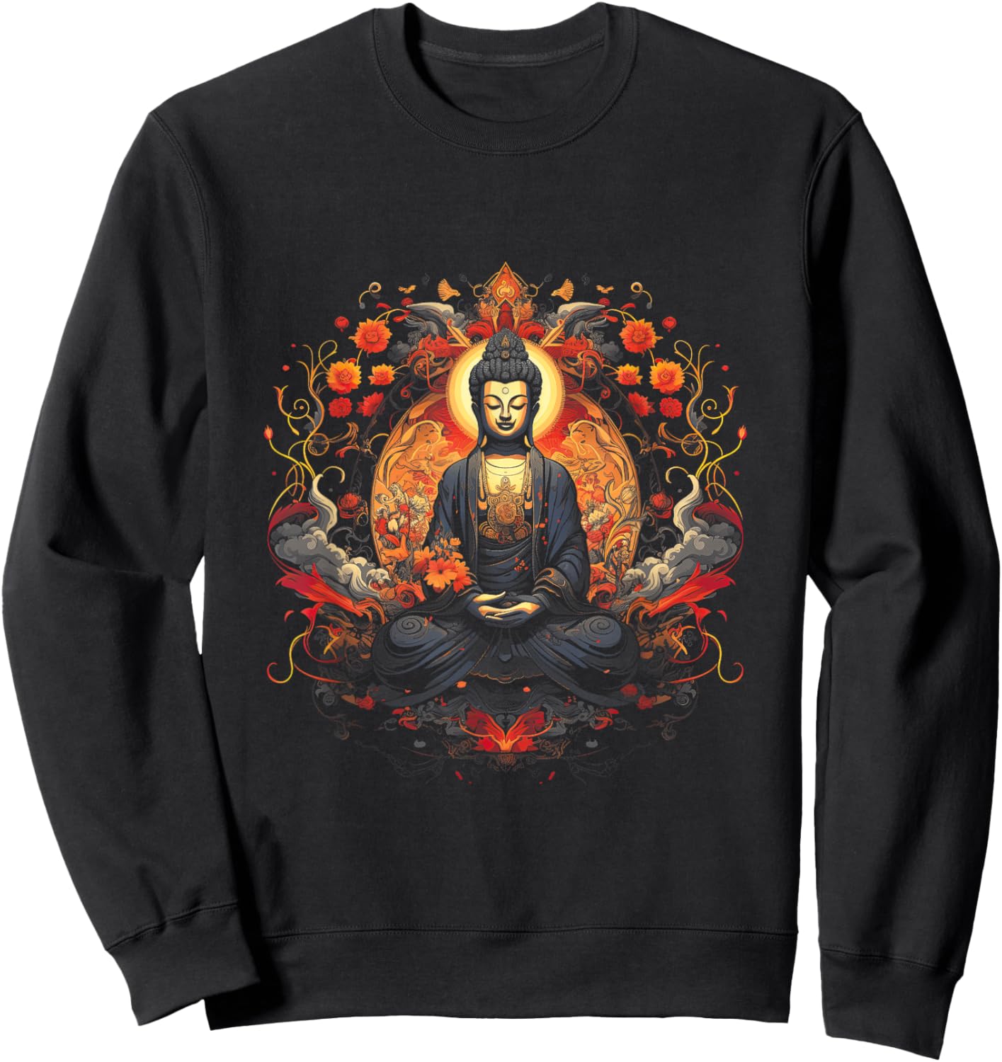 Spirituality Artwork Peace Zen Yoga Asia Guatama Buddhism Buddha Religion Meditation Spiritual , Small Sweatshirt - Sweatshirt | Black