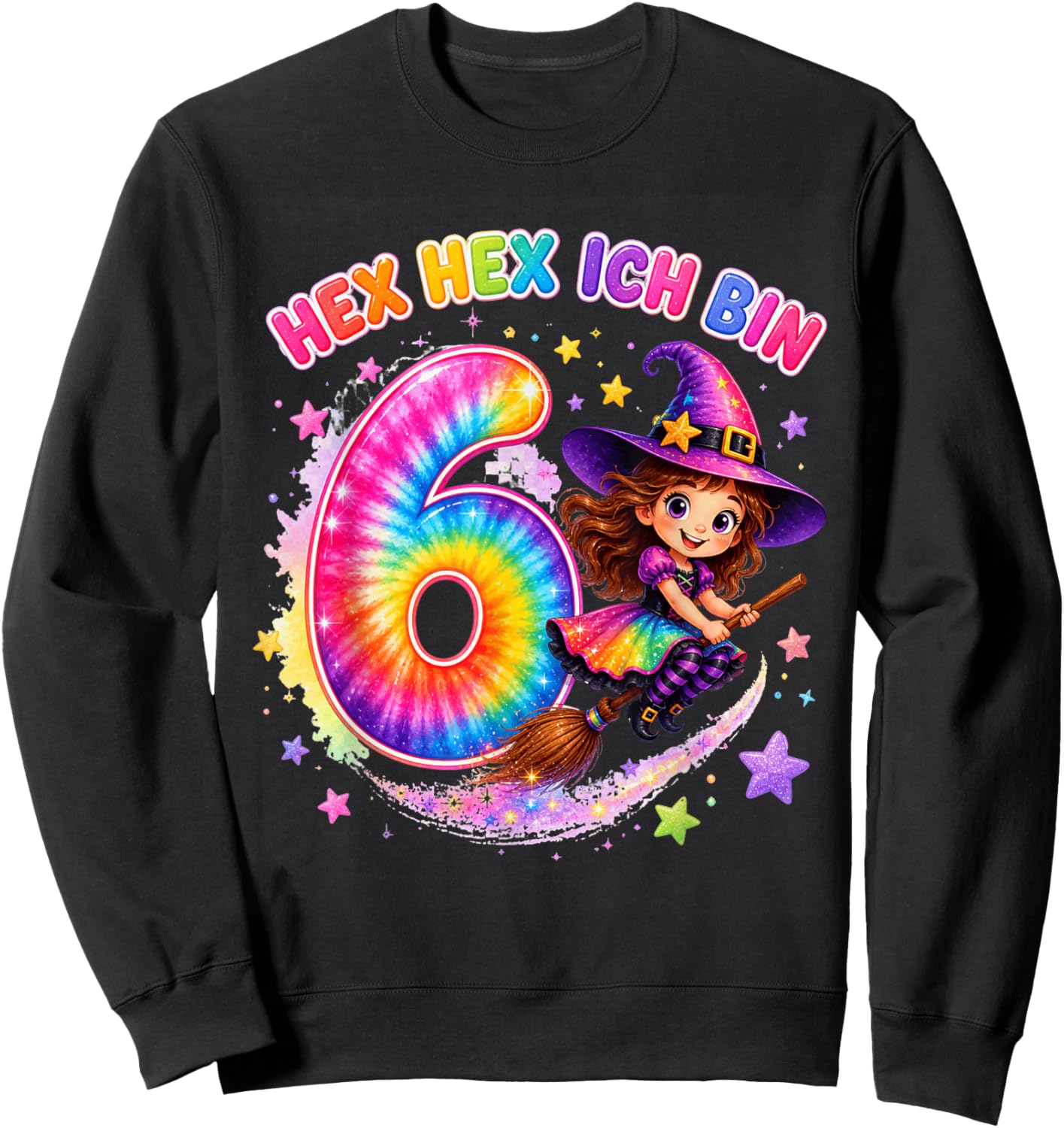 Hex Ich Bin 6 Hexen Geburtstag Geschenke für Mädchen Sweatshirt - Sweatshirt | Black