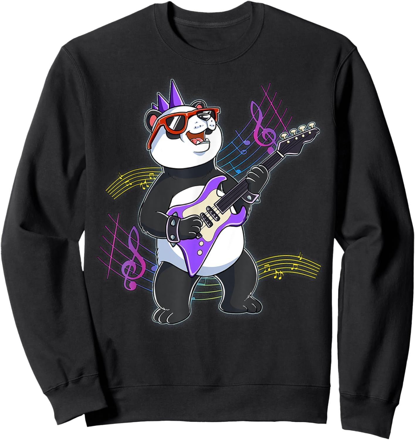 Panda Guitar Rockstar Sweatshirt - Sweatshirt | Black