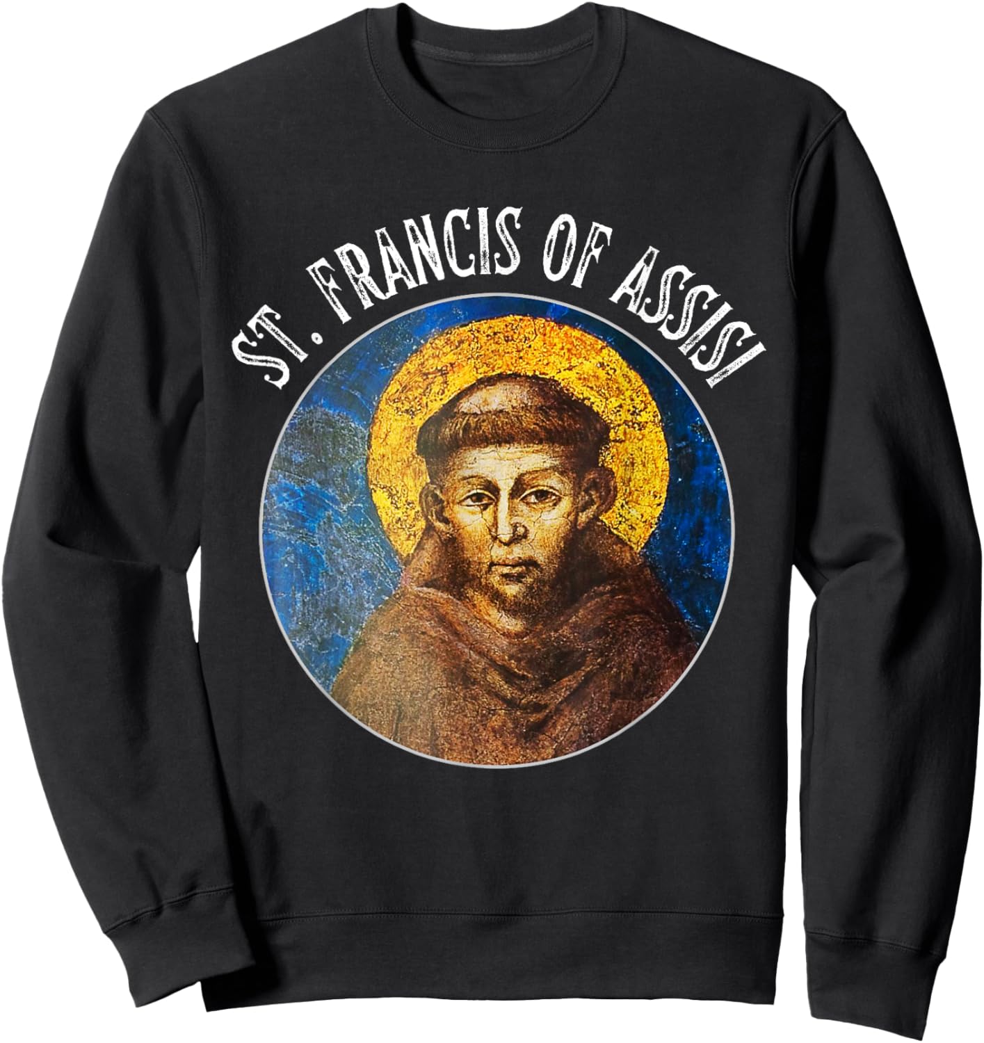 St Francis Catholic Saint / St. Francis of Assisi Sweatshirt - Sweatshirt | Black