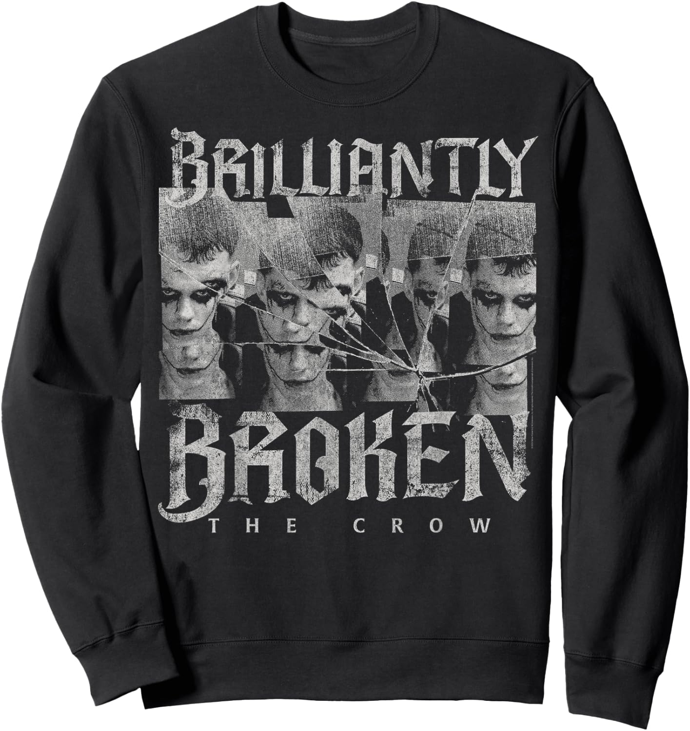 The Crow Official - Grey, Small, Short Sleeve, Letter Print, Modern Classic, Casual, Music Theme Sweatshirt - Sweatshirt | Black