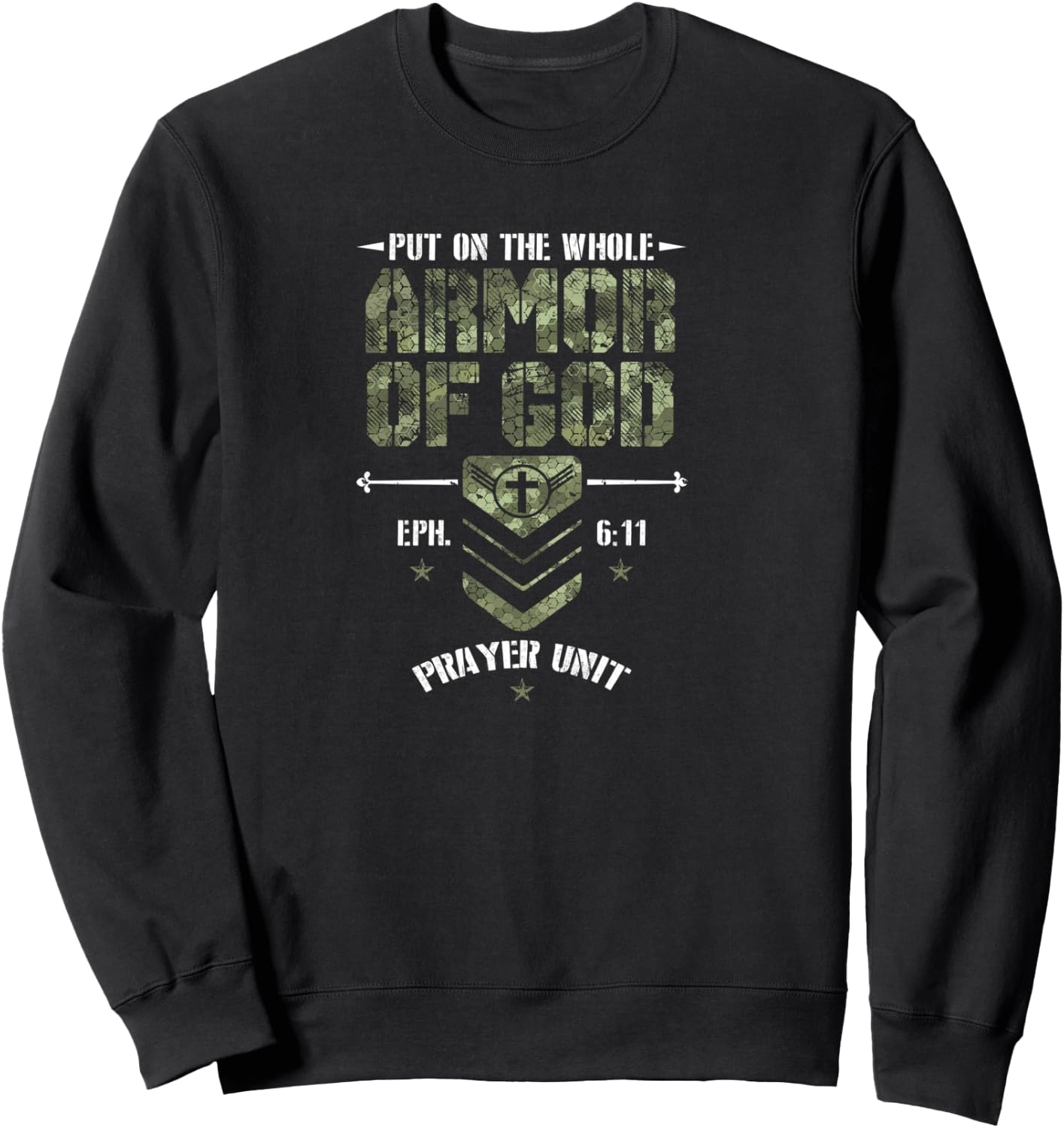 Camo Armor Of God Christians Religious Camouflage Sweatshirt - Sweatshirt | Black