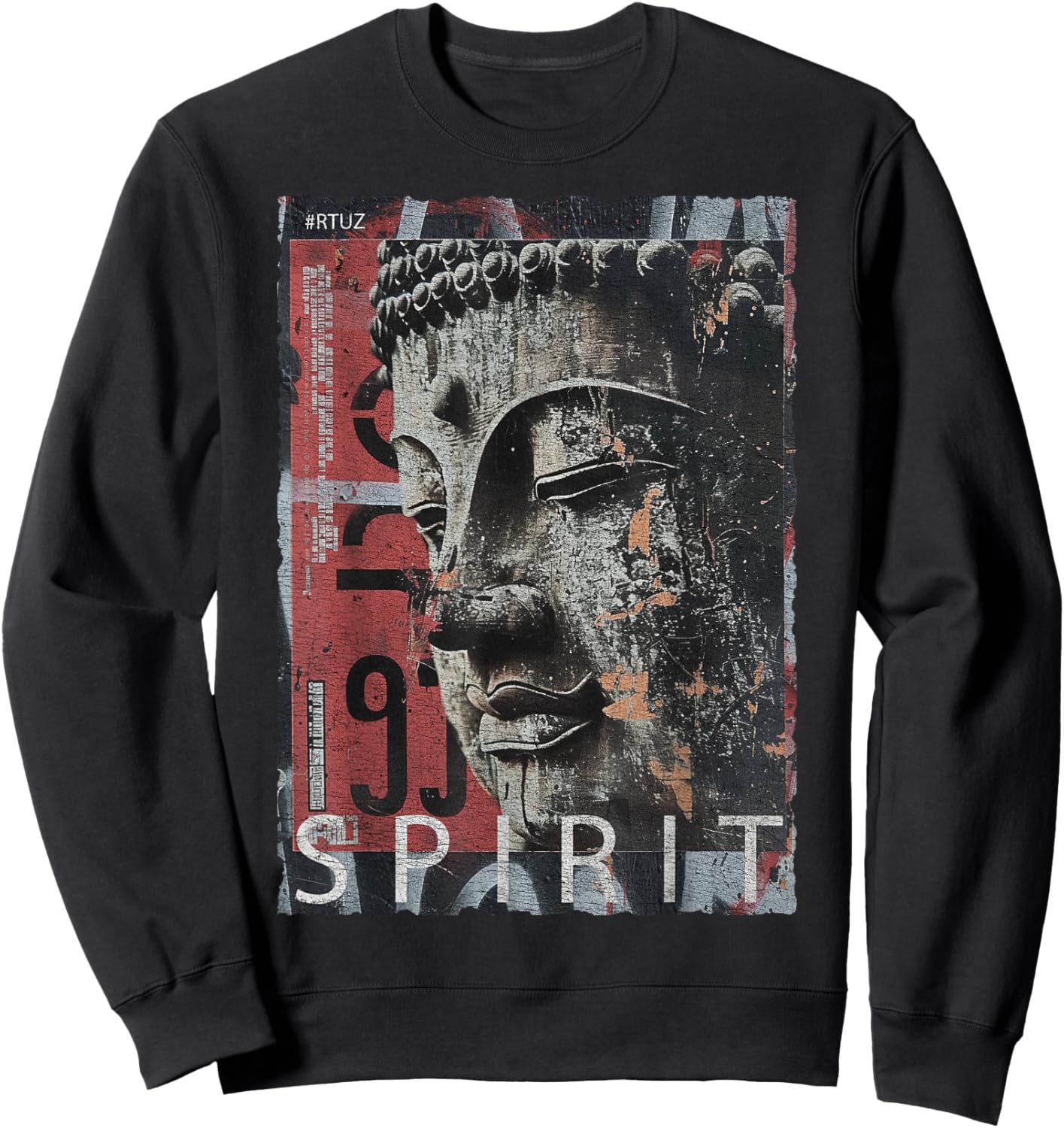 Hip Hop Y2K Vintage Hipster Retro Edgy Streetwear Buddha Sweatshirt - Sweatshirt | Black
