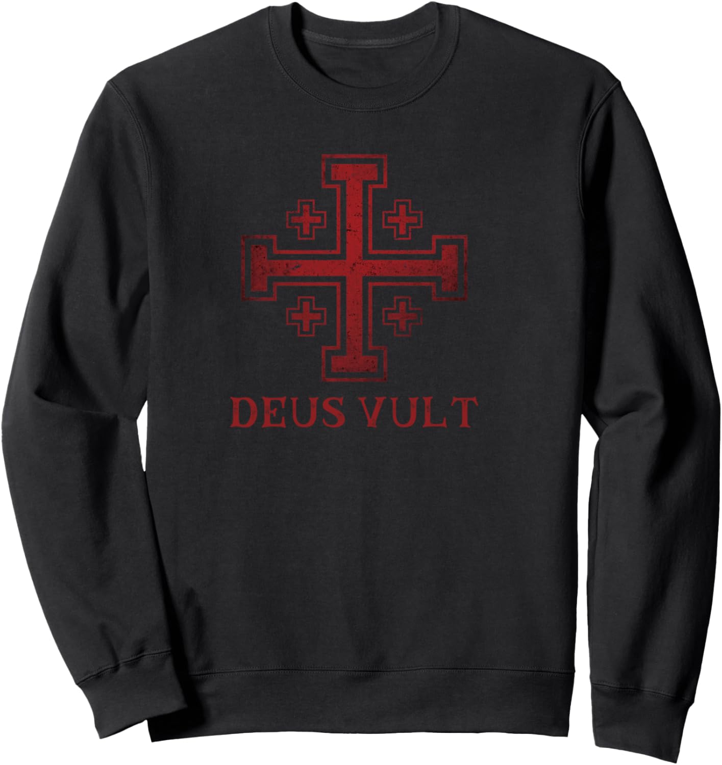 Catholic Knight Templar Crusader Cross Sweatshirt - Sweatshirt | Black