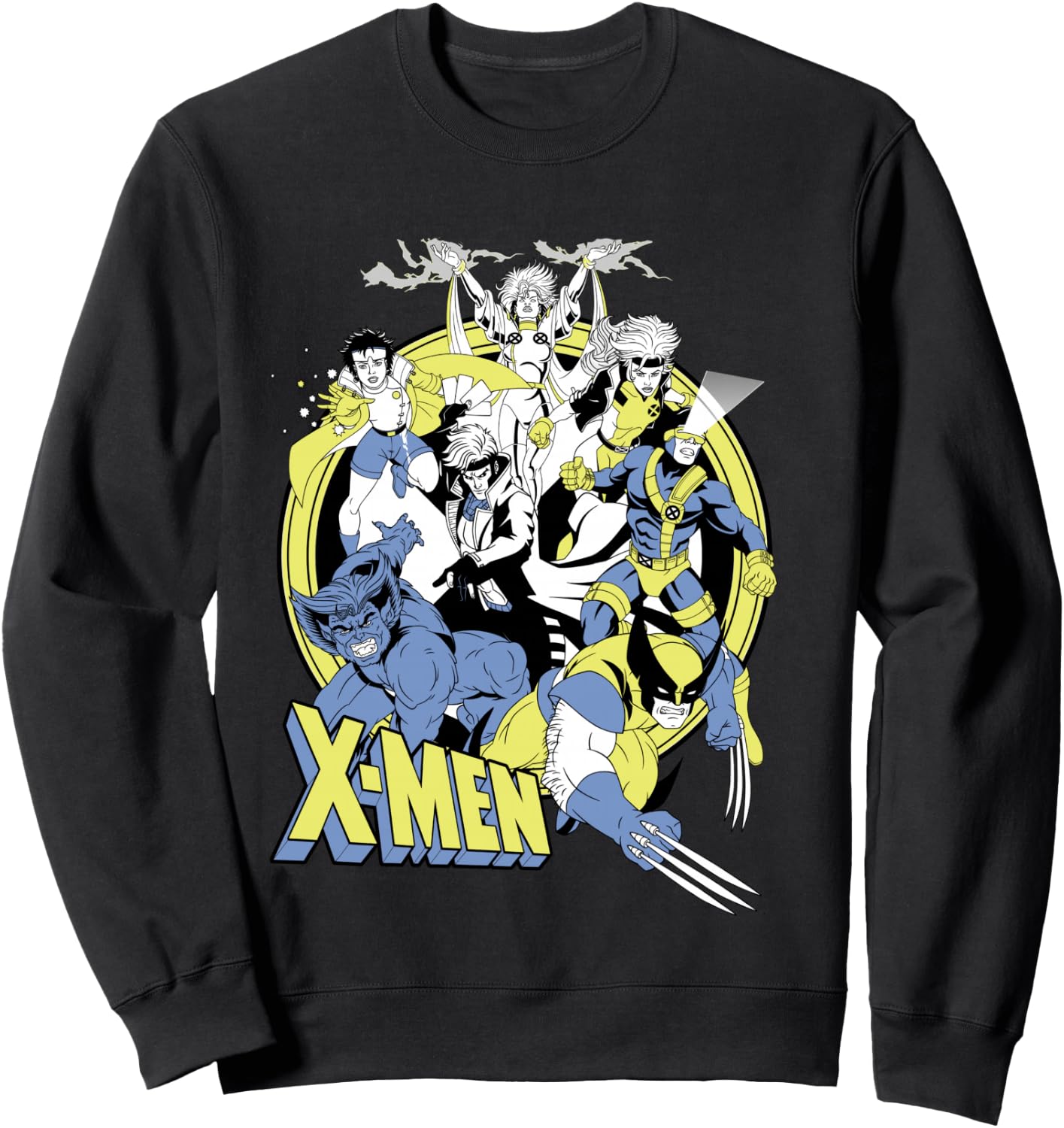 Marvel X-Men Retro Action Group Shot Logo Sweatshirt - Sweatshirt | Black