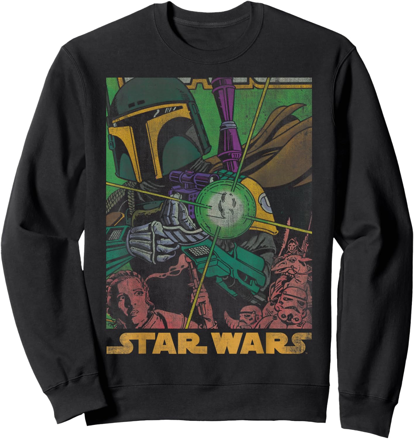 Star Wars Boba Fett Vintage Comic Book Sweatshirt - Sweatshirt | Black