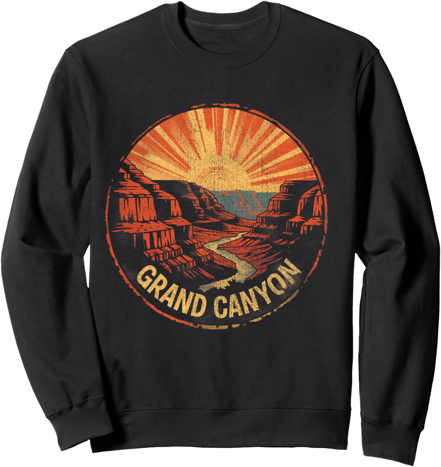 Grand Canyon - US National Park Vintage Men Women Kids Retro Sweatshirt - Sweatshirt | Black