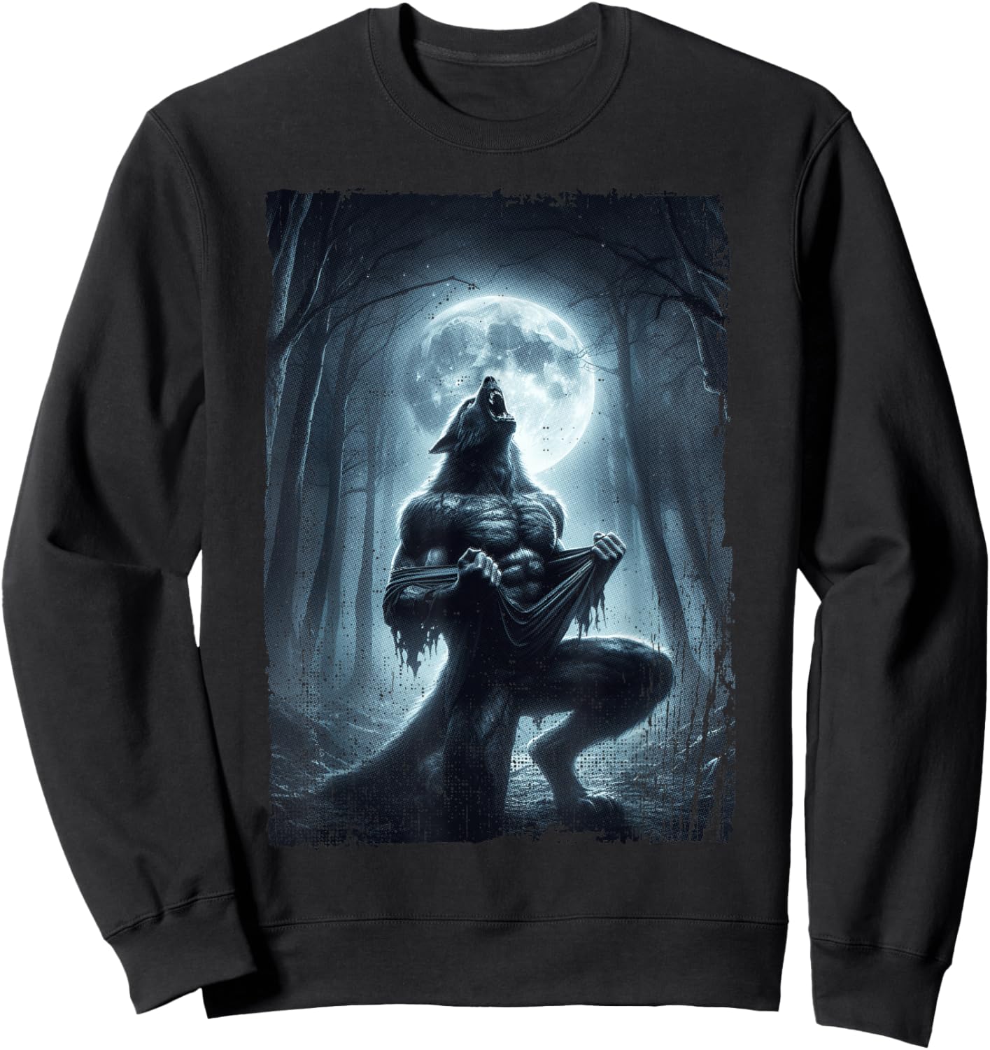 Werewolf Ripping Meme Wolf Howling Wolves Lover Sweatshirt - Sweatshirt | Black