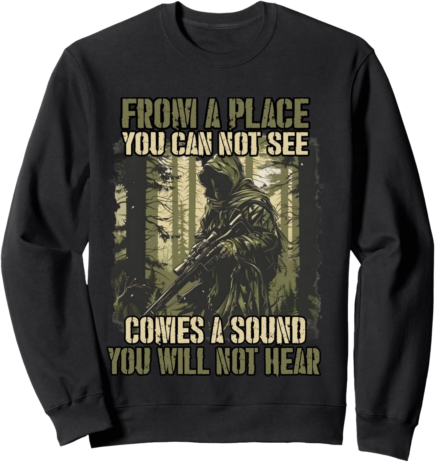Soldier | Sniper T Combat Army Military Soldiers Sweatshirt - Sweatshirt | Black