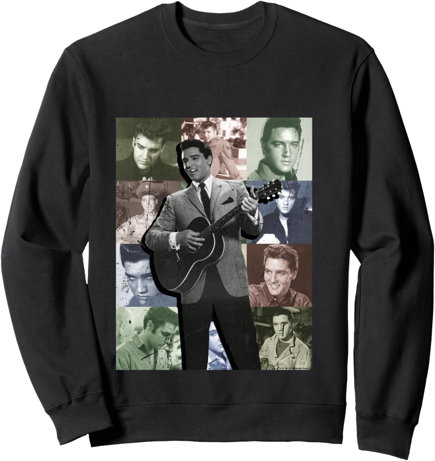 Elvisly Yours Elvis Presley Anzug im Vintage-Stil Langarmshirt Sweatshirt - Sweatshirt | Black