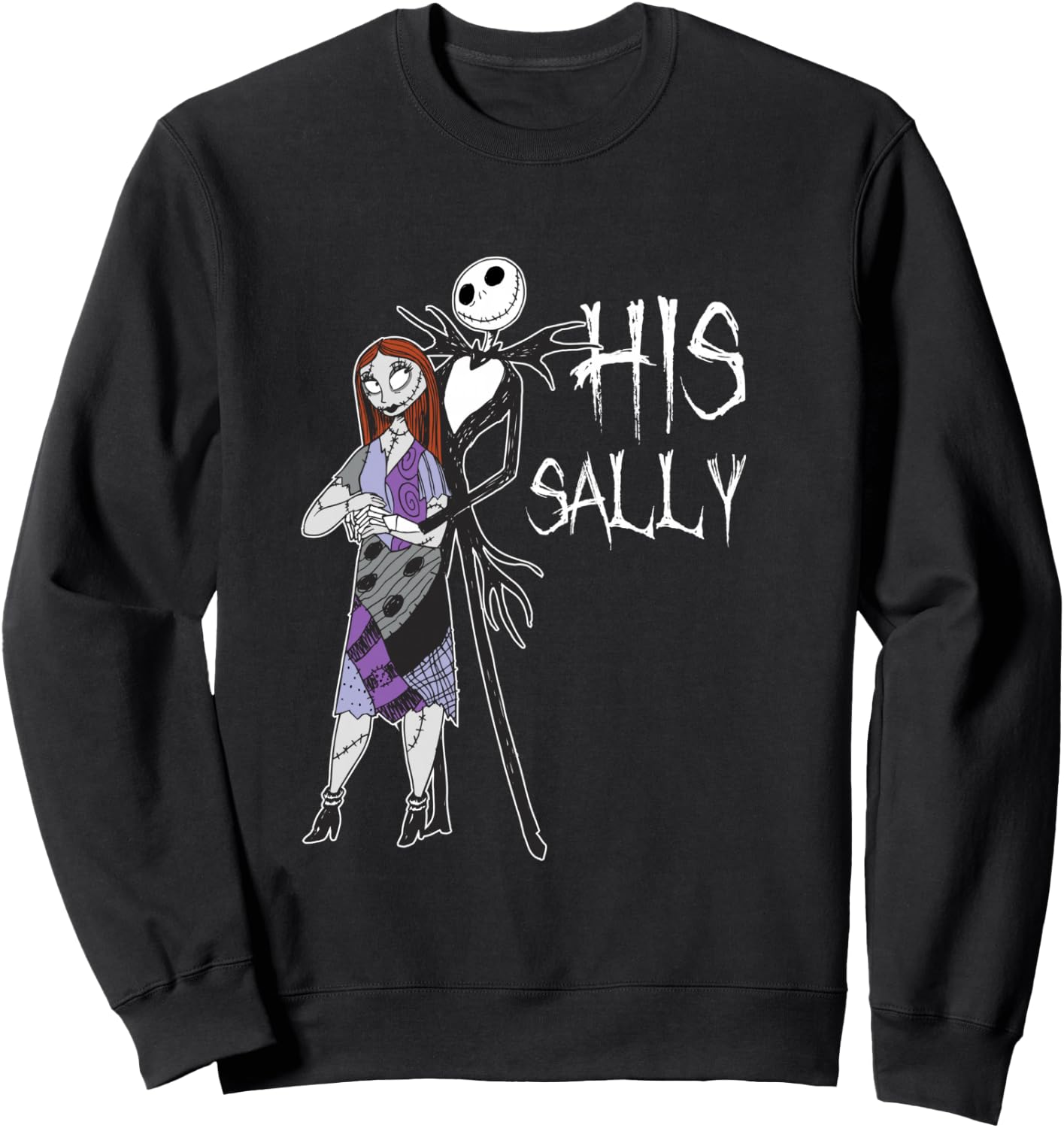 Disney The Nightmare Before Christmas His Sally Sweatshirt - Sweatshirt | Black