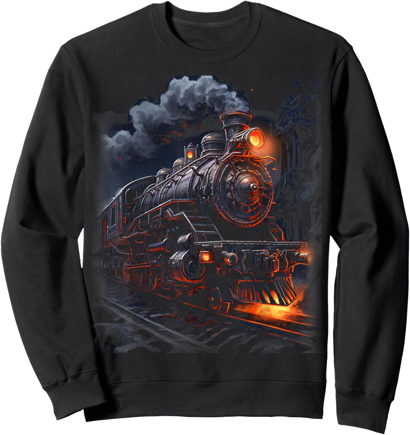Steam Engine Train Steam Train Locomotive vintage Train Sweatshirt - Sweatshirt | Black