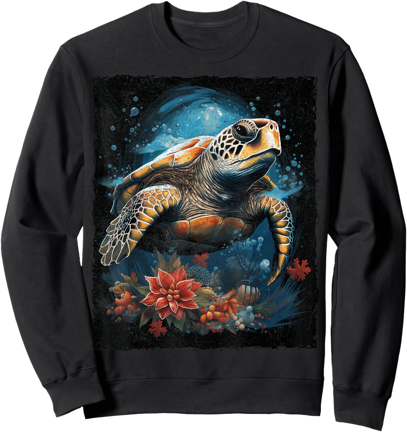 Sea Turtle Christmas Sweatshirt - Sweatshirt | Black