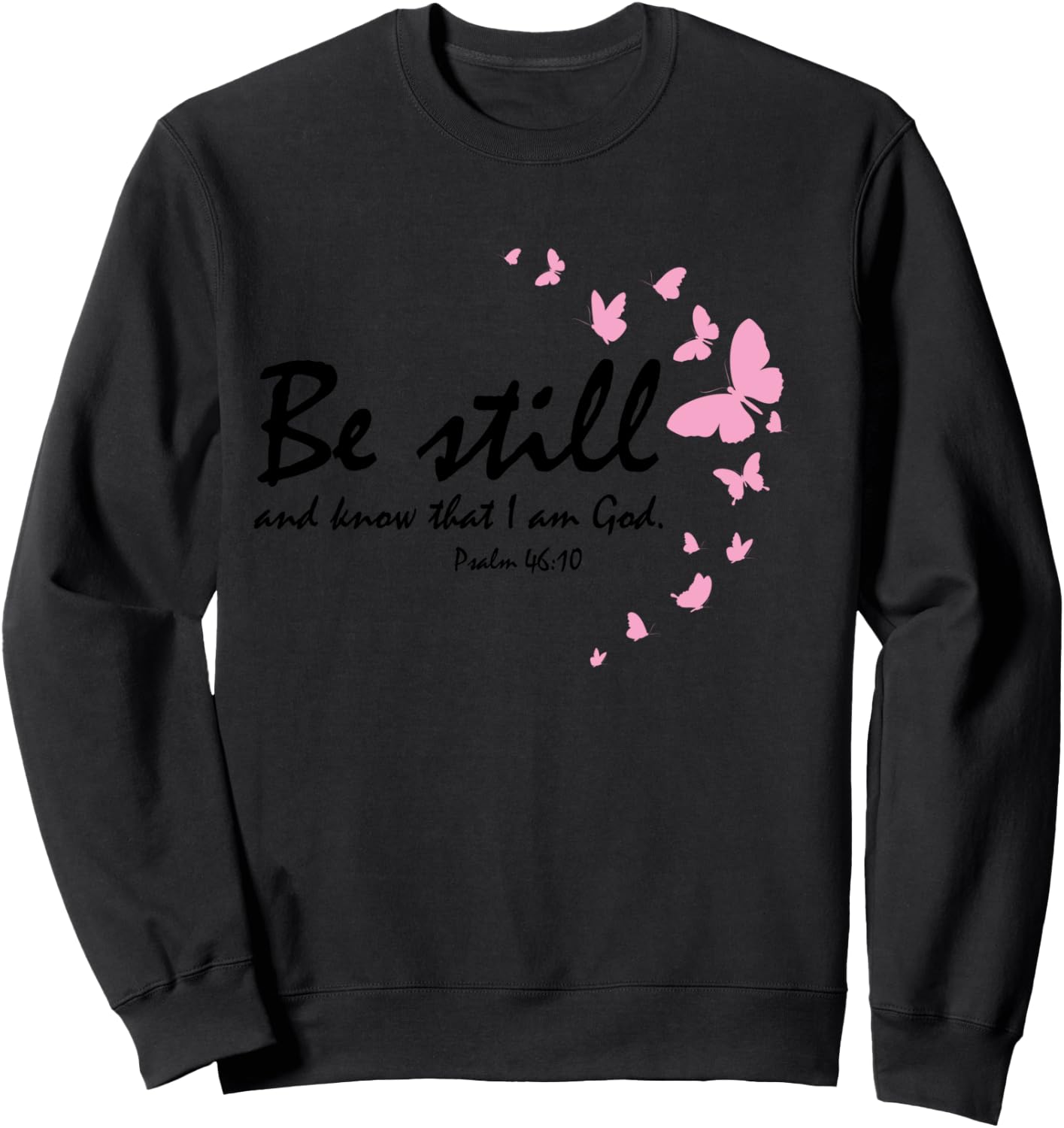 Christian Religious Butterflies Bible Verses Sayings Women Sweatshirt - Sweatshirt | Black
