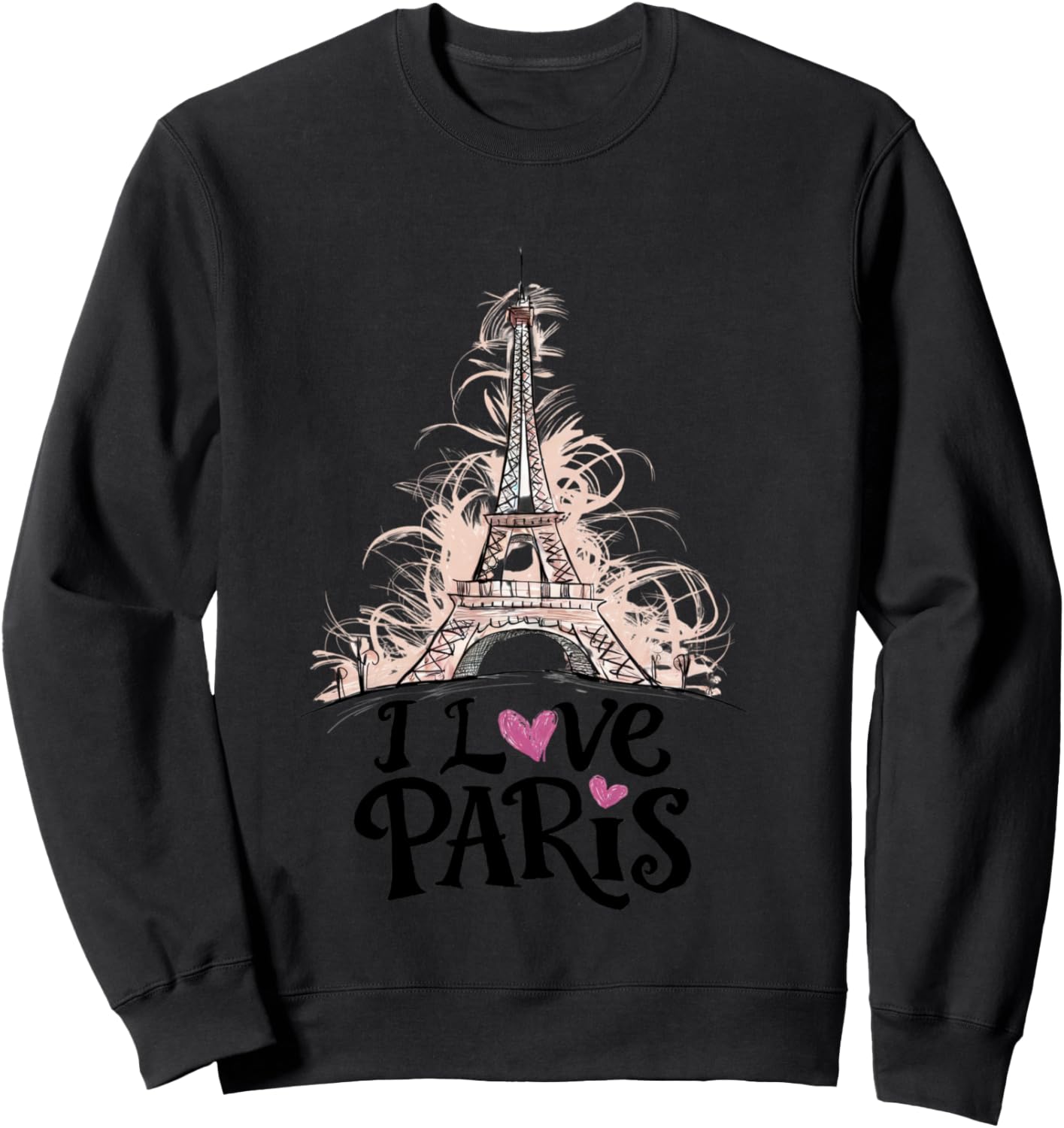 Eiffel Tower Paris Holiday France Souvenir Women Girls , grey, S Sweatshirt - Sweatshirt | Black