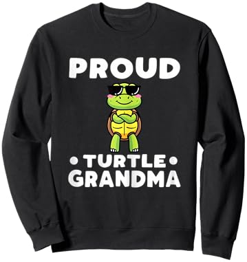 Proud Turtle Grandma Tortoise Lover Sweatshirt - Sweatshirt | Black