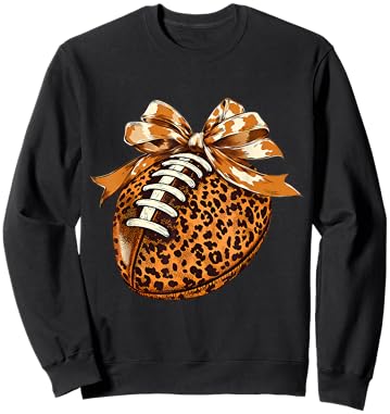 Cute Football Coquette Bow Cute Football Mom Sweatshirt - Sweatshirt | Black