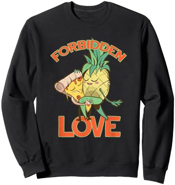 Funny Pineapple Pizza Forbidden Love Graphic Design Sweatshirt - Sweatshirt | Black