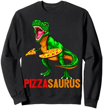 Dinosaur T Rex Pizza Shirt Pizzasaurus Party Gift Men Boys Sweatshirt - Sweatshirt | Black