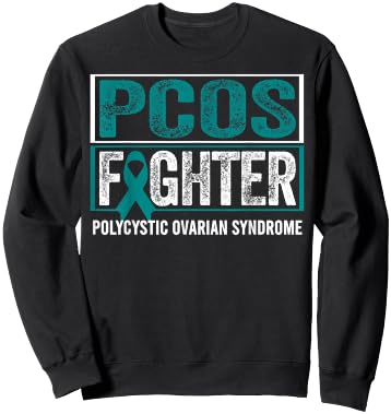 PCOS Awareness Shirt Polycystic Ovarian Syndrome Fighter Sweatshirt - Sweatshirt | Black