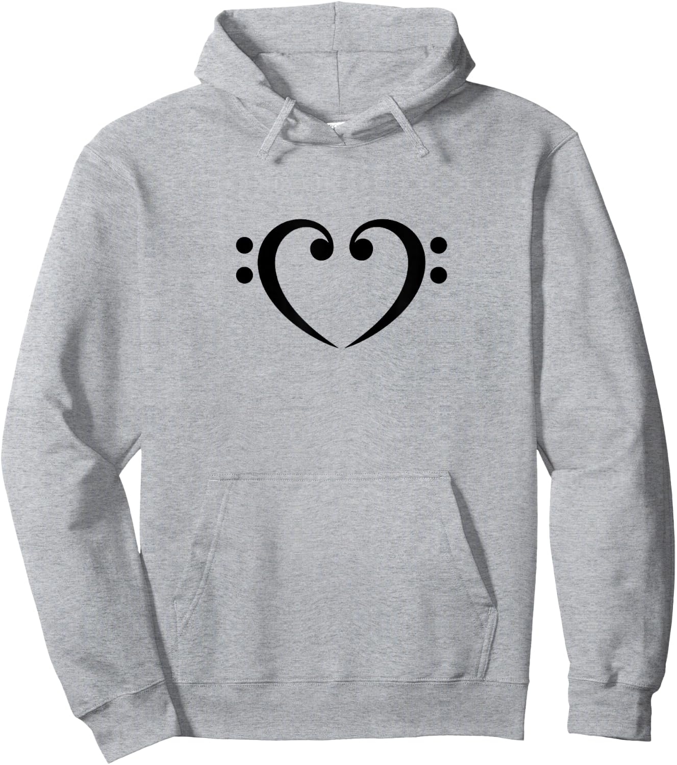 Bass, Clef, Heart, I LOVE, Music, Bassist, Musician, Band Hoodie - Hoodie | Ash