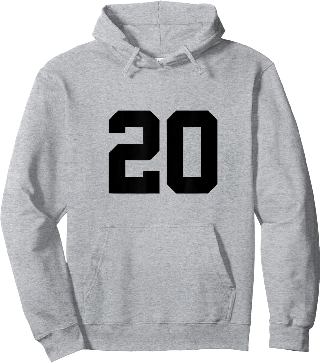 Number 20 (on Front & Back) Sports Team Jersey Number Hoodie - Hoodie | Ash