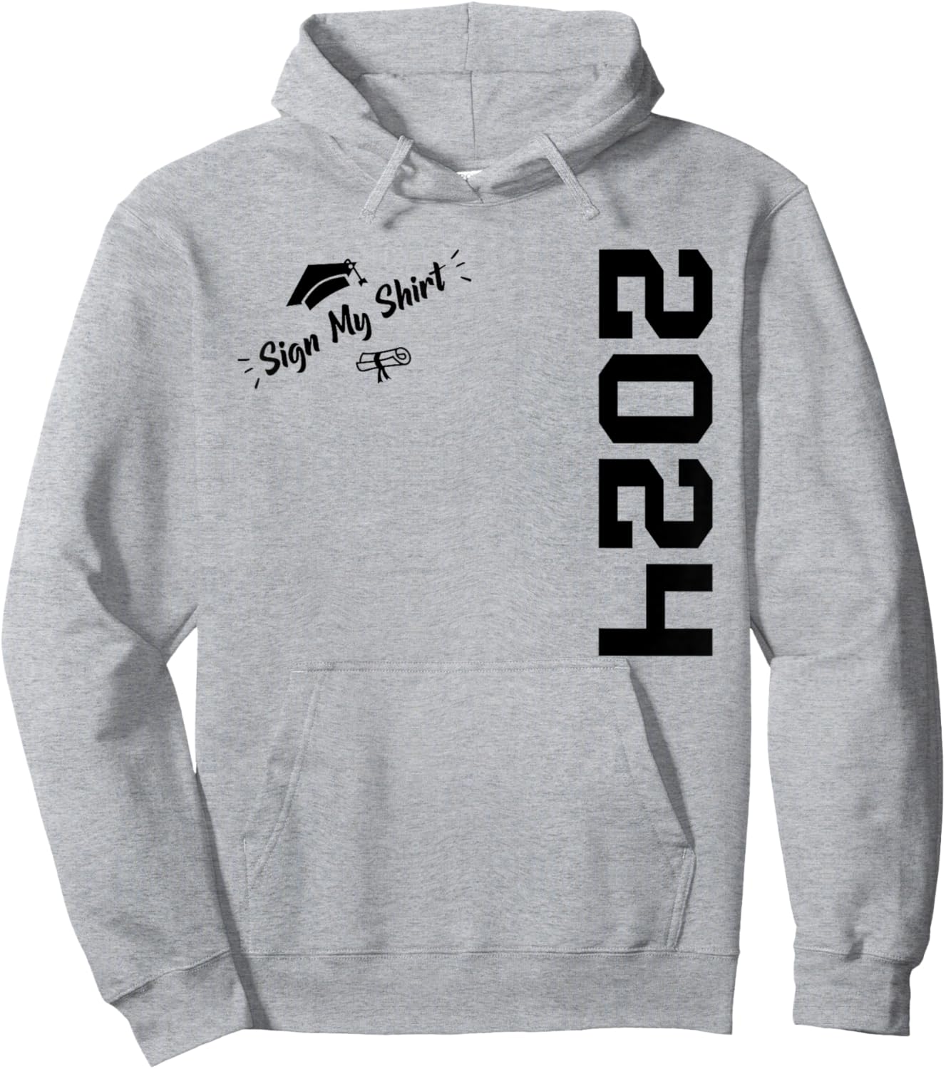 Sign My Shirt 2024 Funny School Senior Grad 2024 Autograph Hoodie - Hoodie | Ash