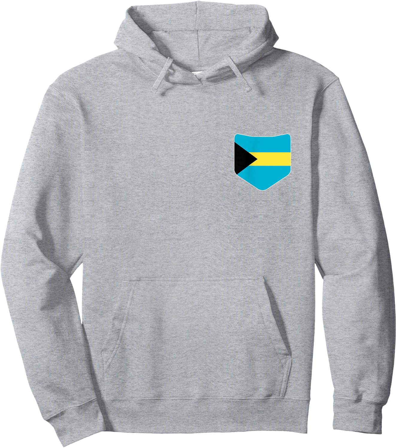 The Bahamas Flag with Printed Bahamian Flag Pocket Hoodie - Hoodie | Ash