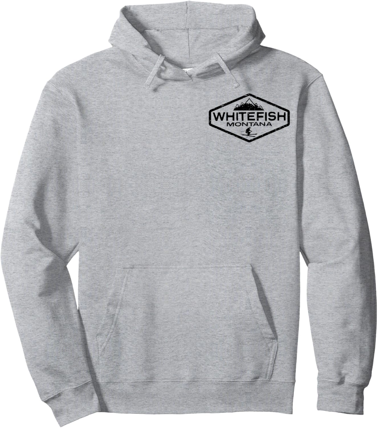 Whitefish Montana Vintage Distressed Front and Back Hoodie - Hoodie | Ash