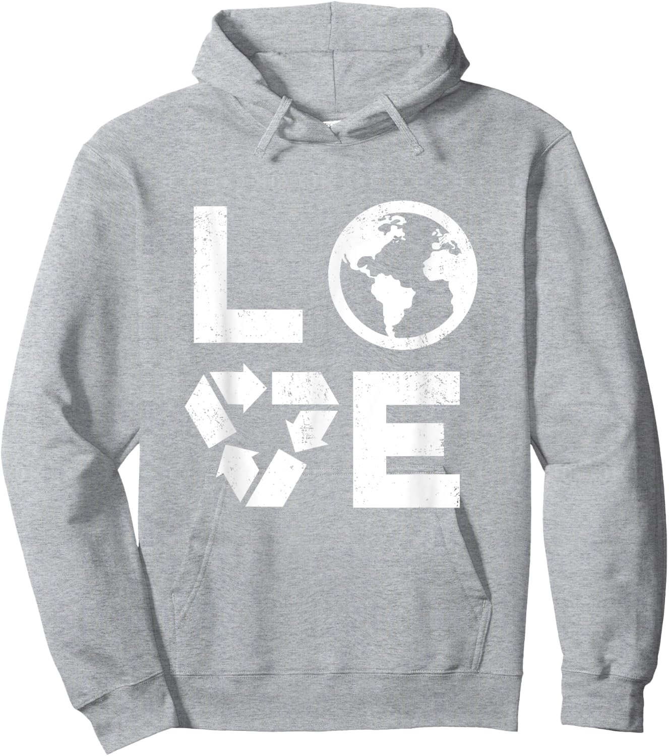 Liebe Earth Day 90s Vintage Recycled Children or Teachers Women Girls Kids Hoodie - Hoodie | Ash