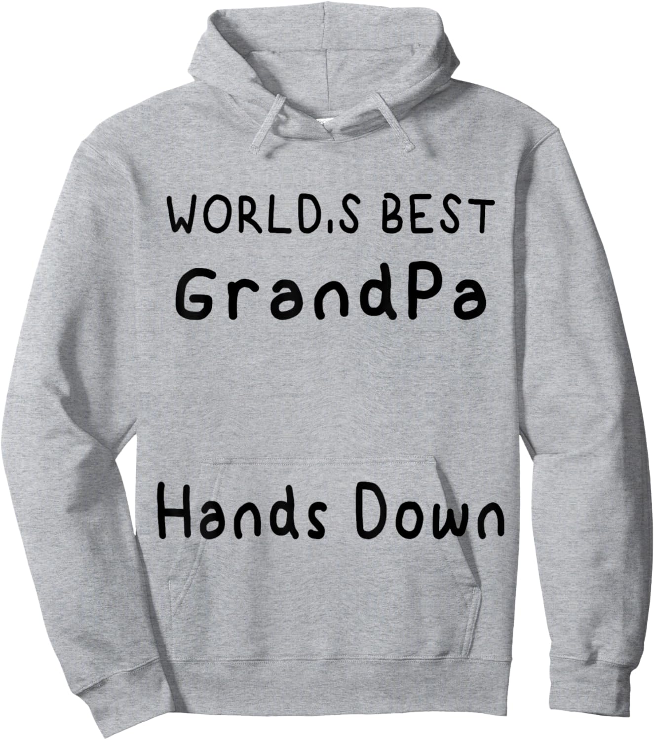 Funny World's Best Grandpa Hands Down handprint Father's Day Hoodie - Hoodie | Ash