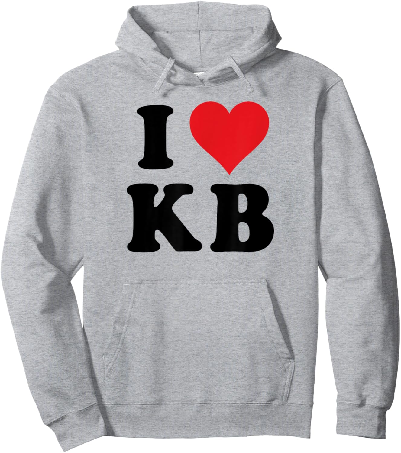 I Heart KB Initials I Love K.B. First And Last Name K B Hoodie - Hoodie | Ash