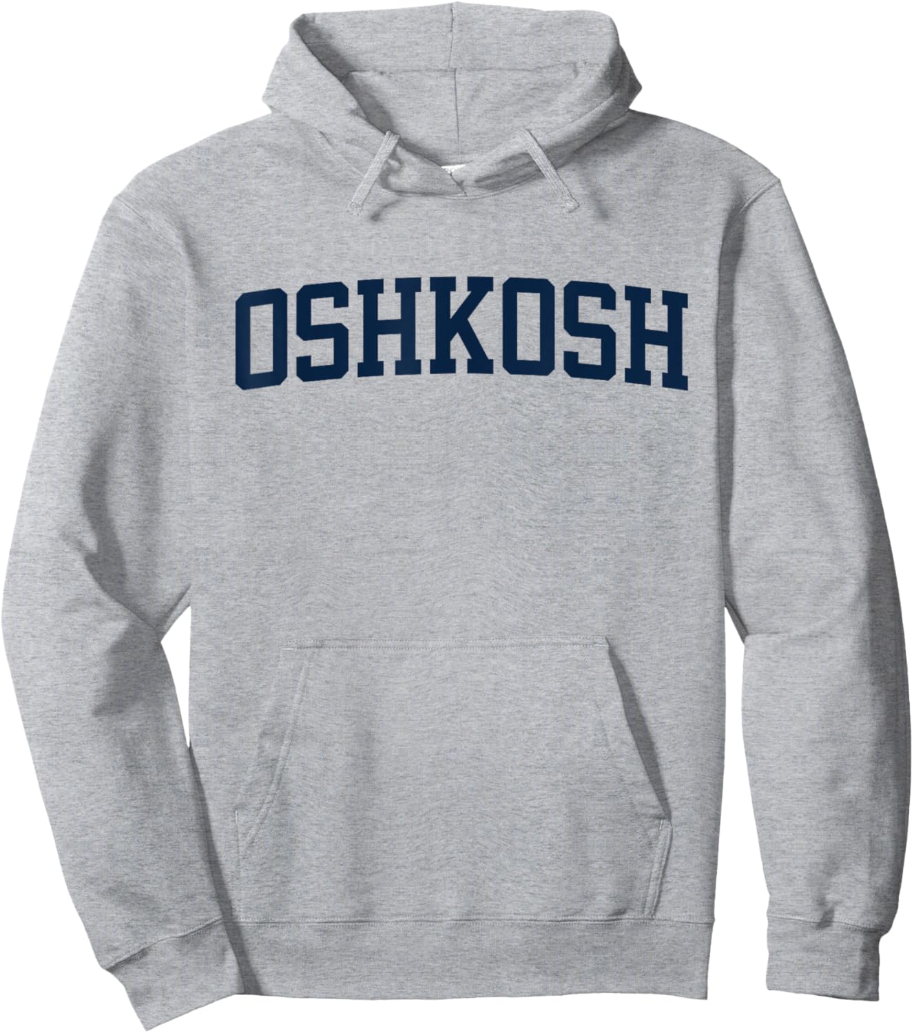 Oshkosh Wisconsin Collegiate Style Varsity Block Letter Hoodie - Hoodie | Ash