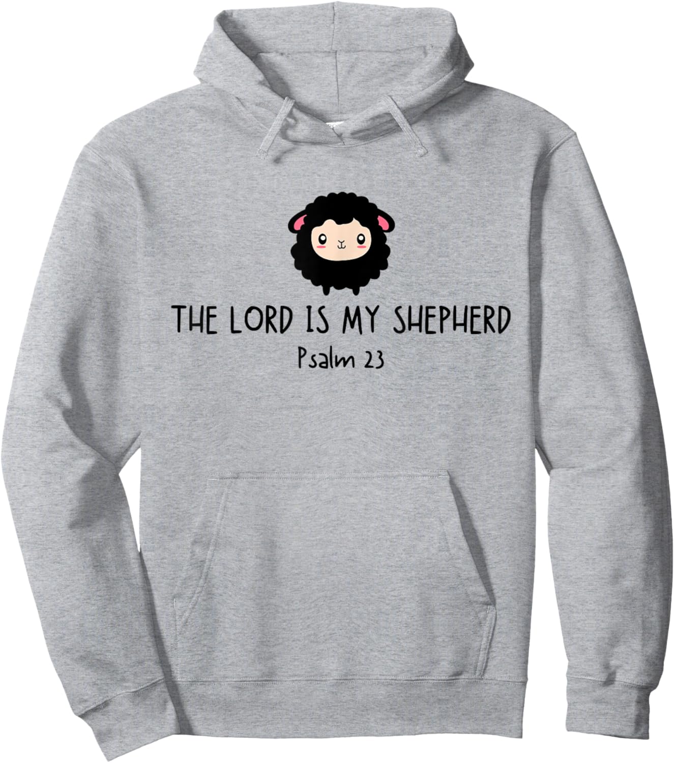 Black Lost Sheep THE LORD IS MY SHEHPERD Psalm-23 Christian Hoodie - Hoodie | Ash