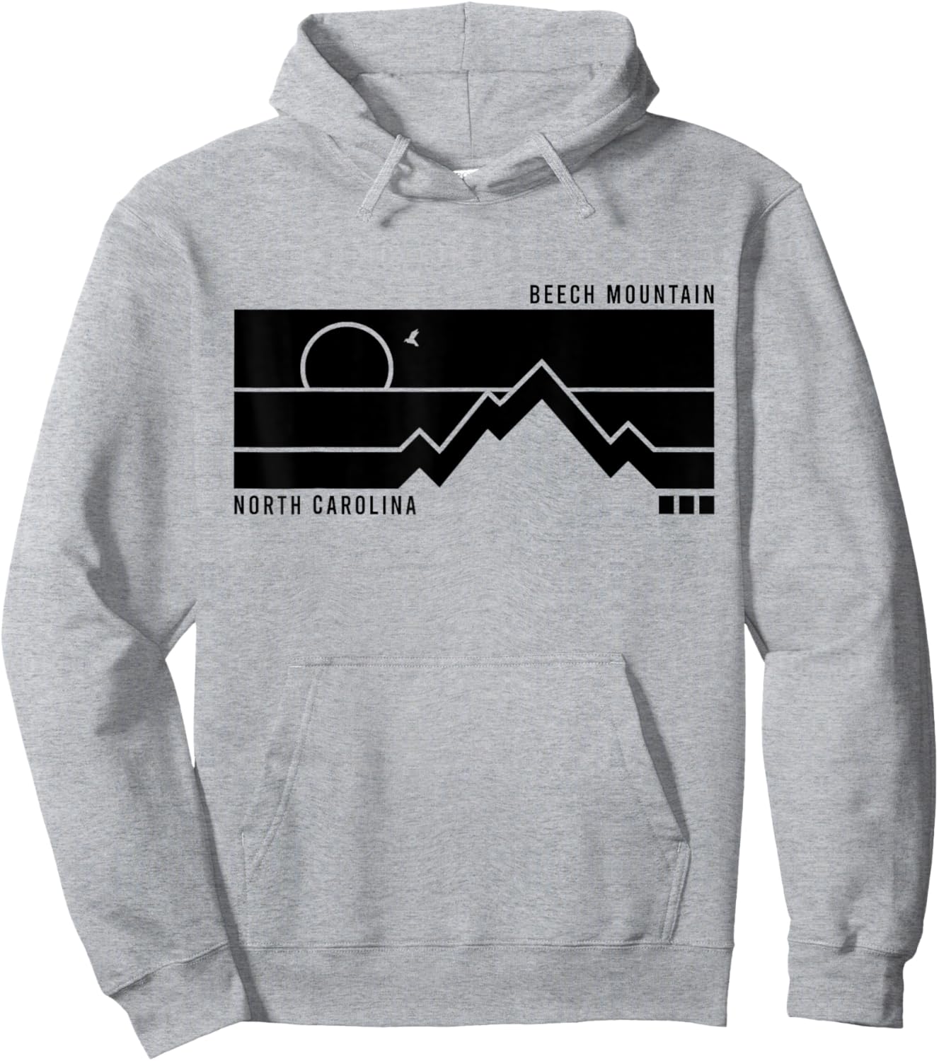 Vintage Beech Mountain North Carolina Hiking Sunset Hoodie - Hoodie | Ash