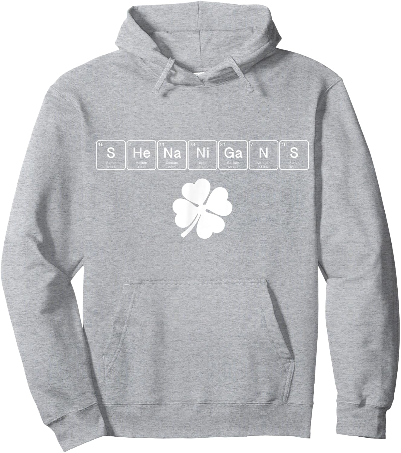 Shenanigans St. Patrick's Day Elements Funny Science Irish Hoodie - Hoodie | Ash