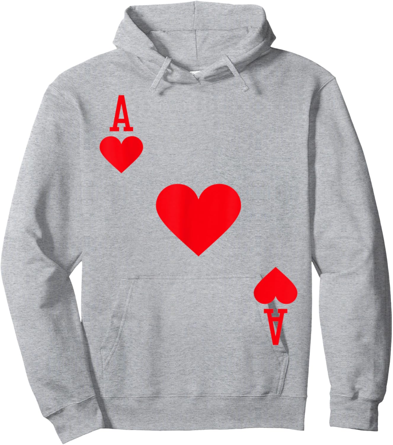 ACE OF HEARTS Costume Halloween Deck Of Cards Hoodie - Hoodie | Ash