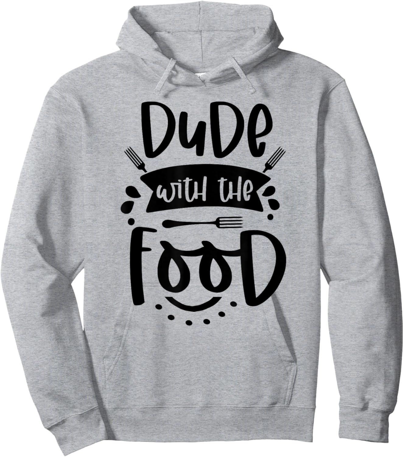 Dude with Food Graphic Top Hoodie - Hoodie | Ash