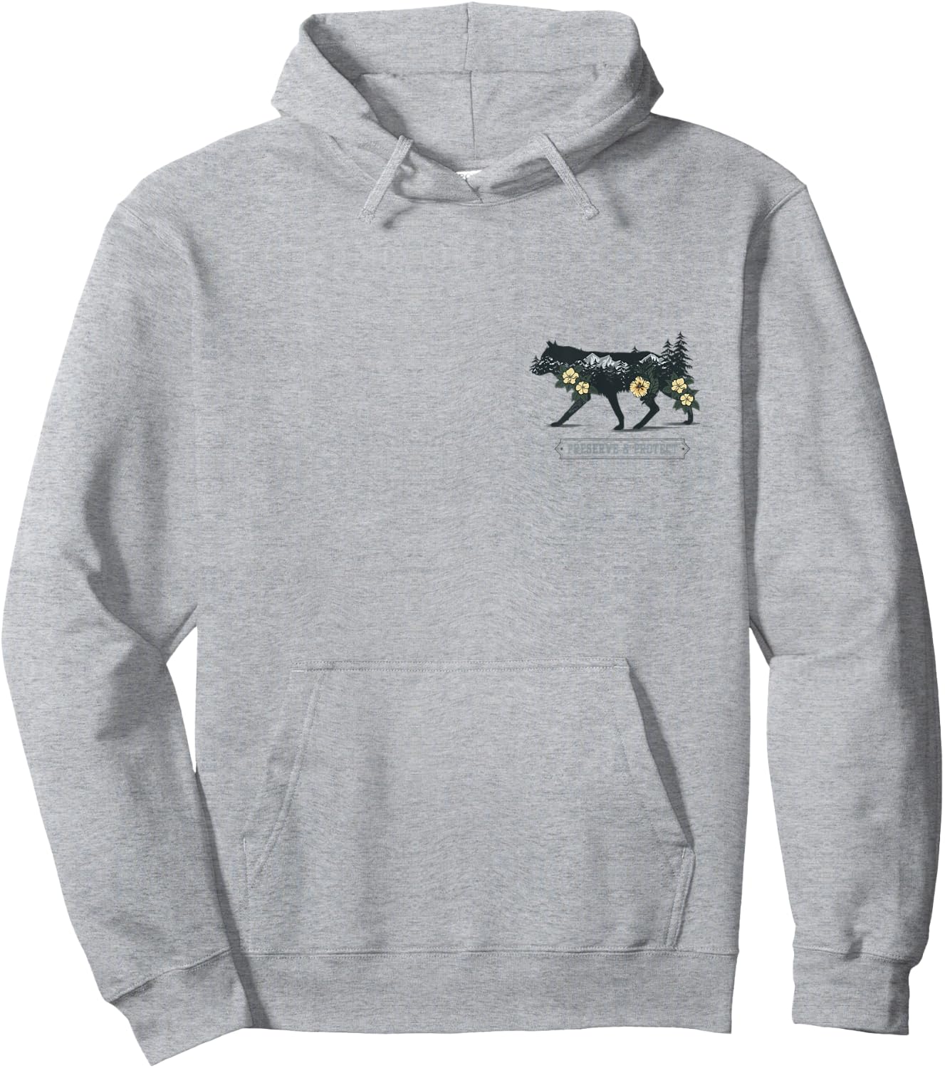 Classic National Park Adventure - Wolf - Preserve & Protect Hoodie - Hoodie | Ash