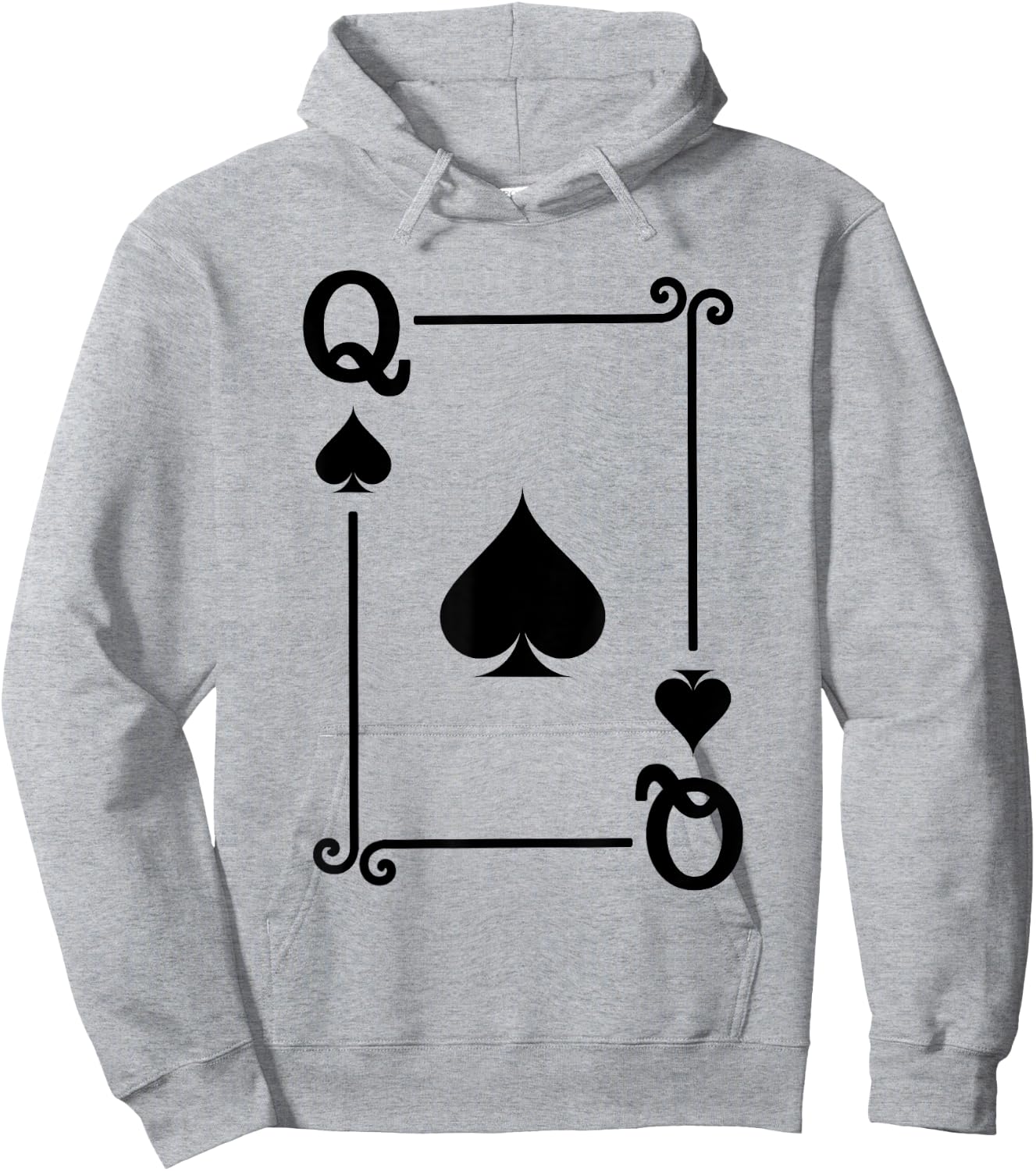 Playing Cards Costume - Queen Spades Card - Queen Card Hoodie - Hoodie | Ash
